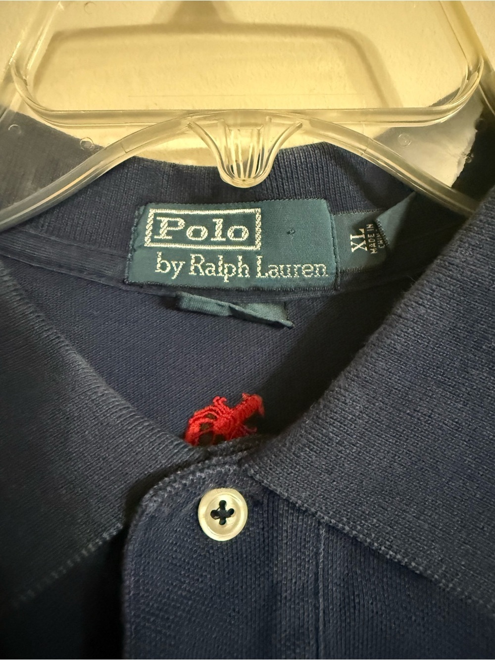 Polo Ralph Lauren Polo Shirt Mens XL Navy Custom Fit Lobster Embroidered Cotton - Picture 2 of 4